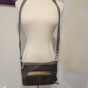 VTG Tignanello Organizer Purse. Silver Grey. Super Cute and Excellent Cond!
